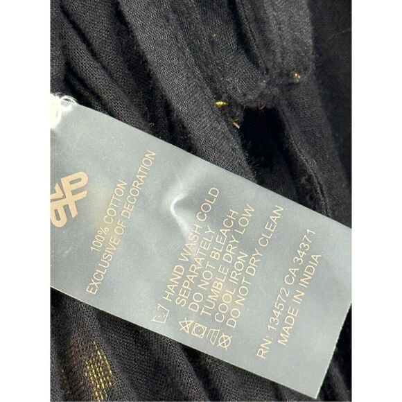 Anthropologie PQ Swim Maxi Dress Black Gold Size XS/S Shine Sleeveless NWT - Picture 7 of 10